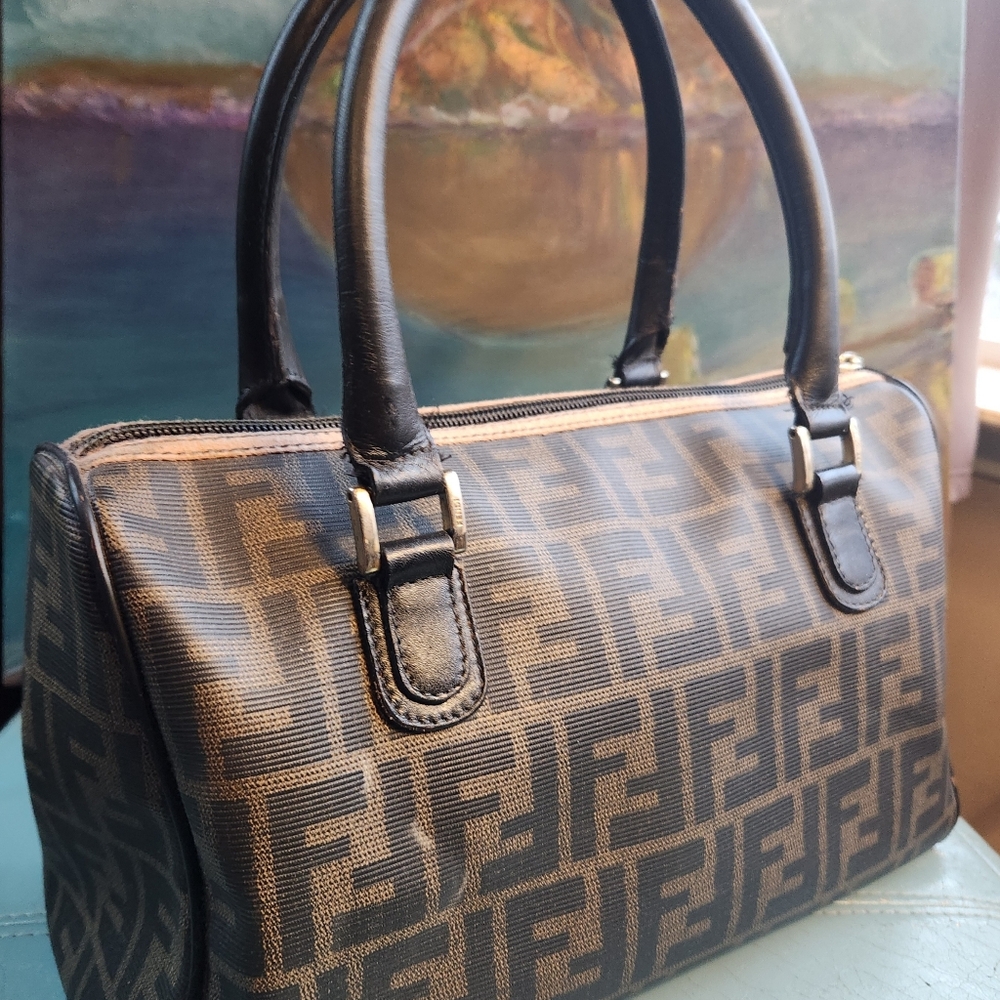 VtG FENDI 80s/90s Zucca Boston Satchel Speedy  MONOGRAM Luxury Handbag PURSE